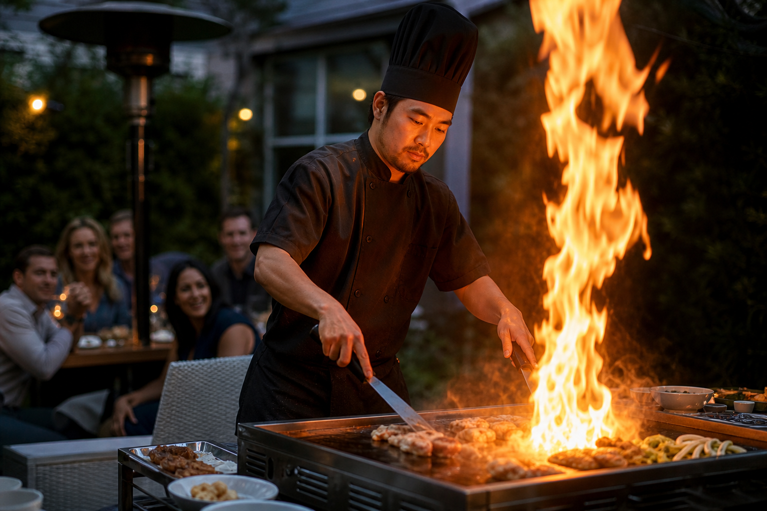 Hibachi chef fire show