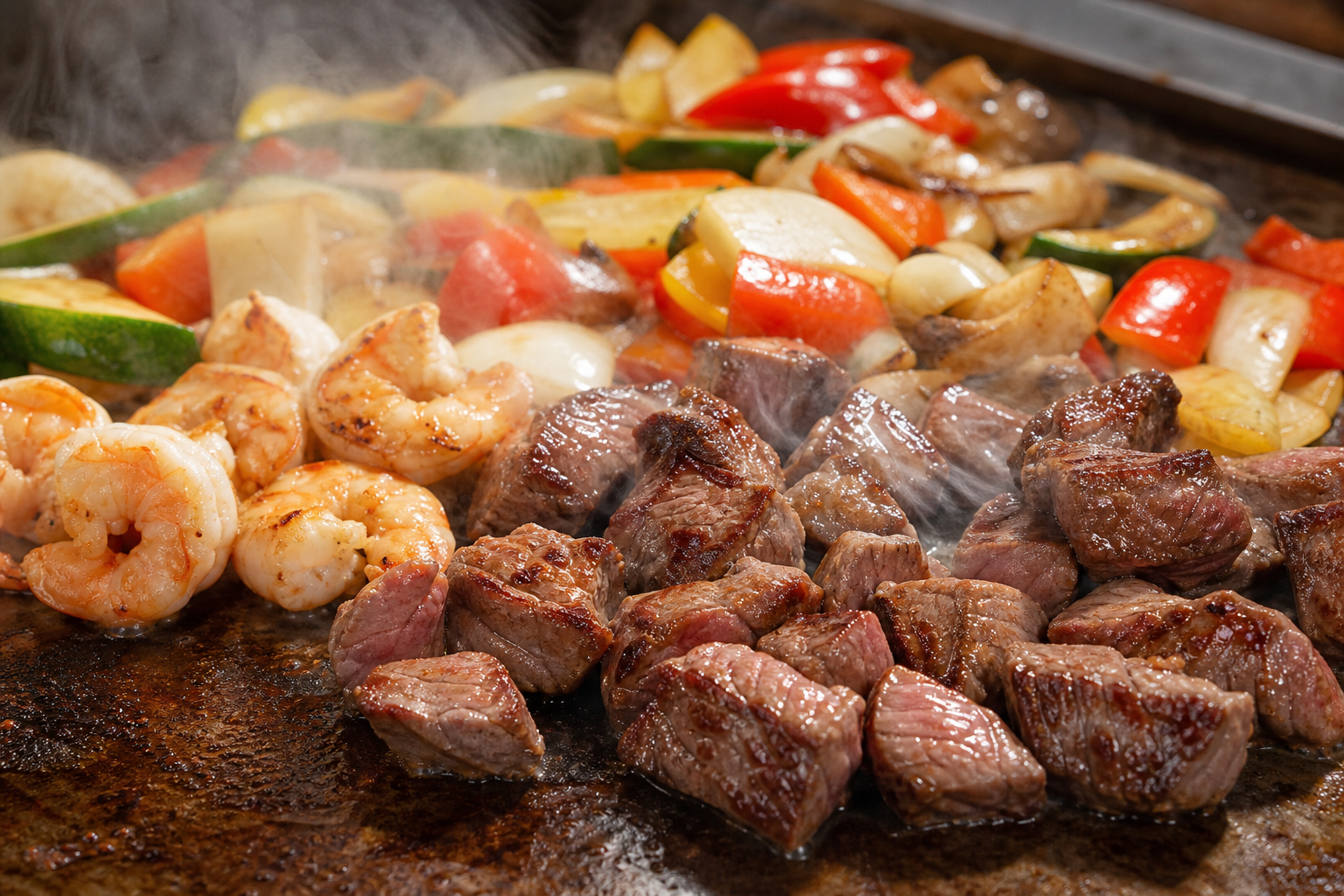 Fresh hibachi on the grill